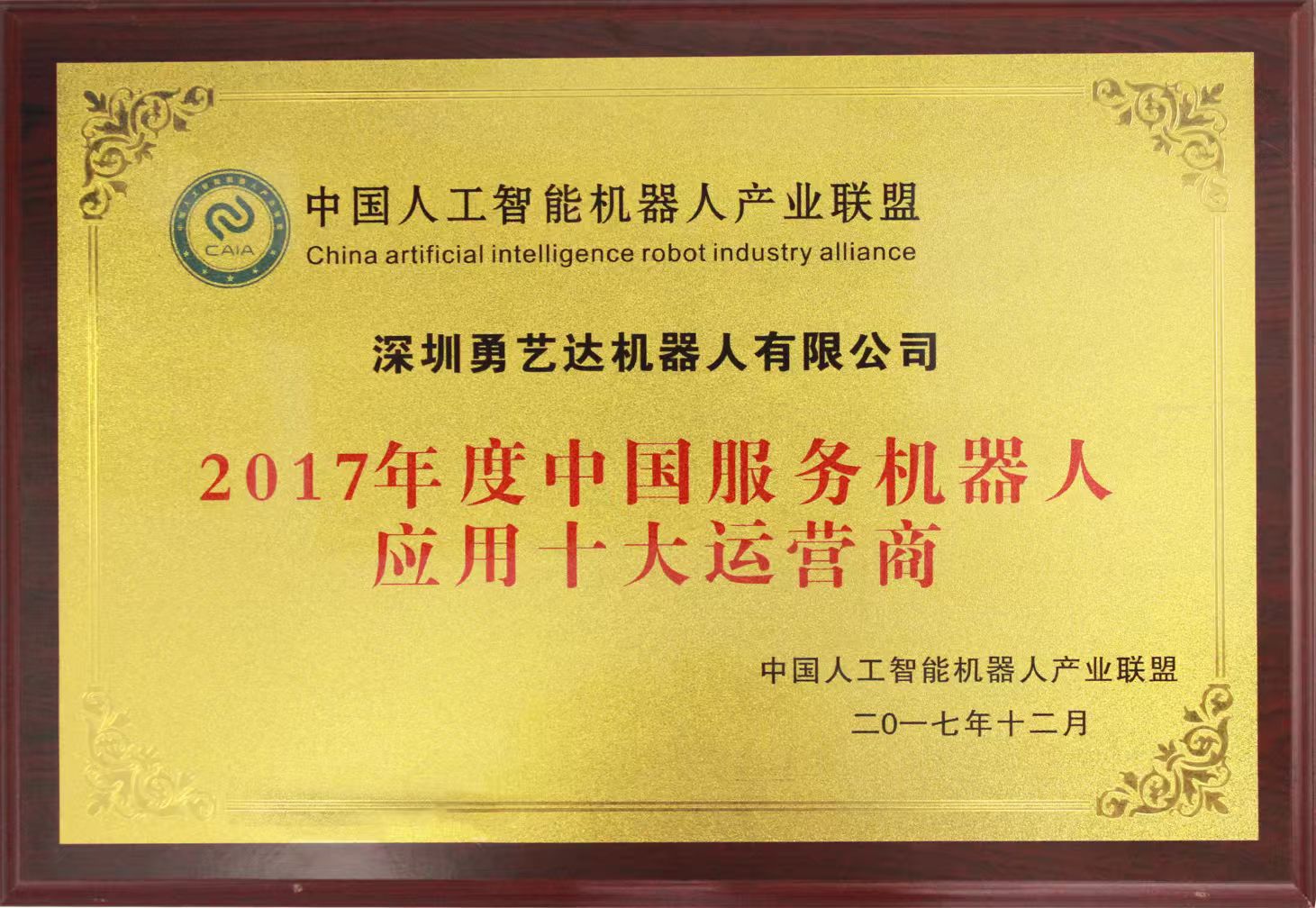 2017年度中国服务机器人应用十大运营商