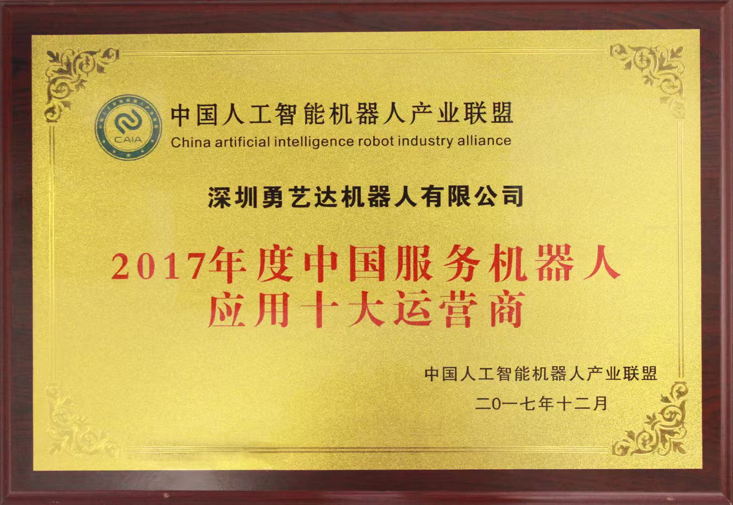 2017年度中国服务机器人应用十大运营商